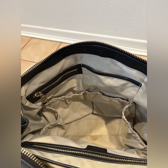 Mina Baie Harper Black Leather Backpack Travel Bag with Top Handle Los Angeles - Picture 11 of 11